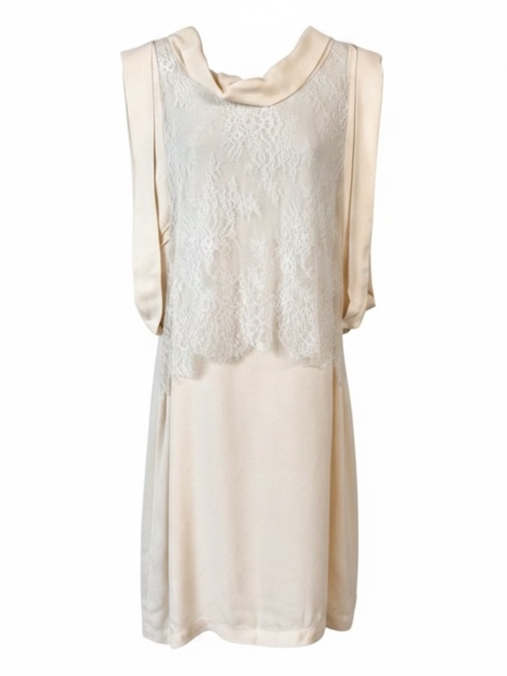 Aniye By Cream Silk & Lace Dress